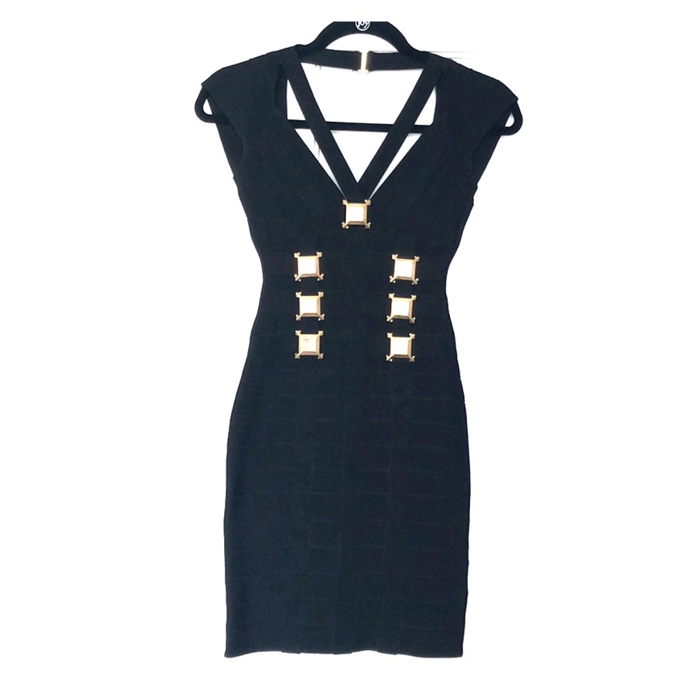 Black dress with gold details